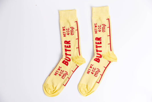 Yellow Owl Workshop - Butter Socks - Butter Foodie Gift Large Crew Socks