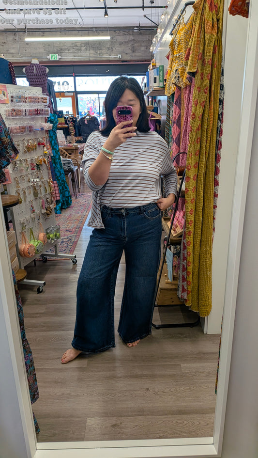 Women and Plus Size Judy Blue Lux Retro Petite Wide Leg