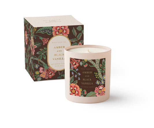 Rifle Paper Co. - Gracie Amber and Black Vanilla 9 oz Glass Candle