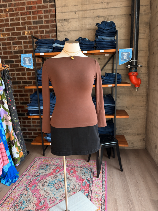 Plus Size Boat Neck Top