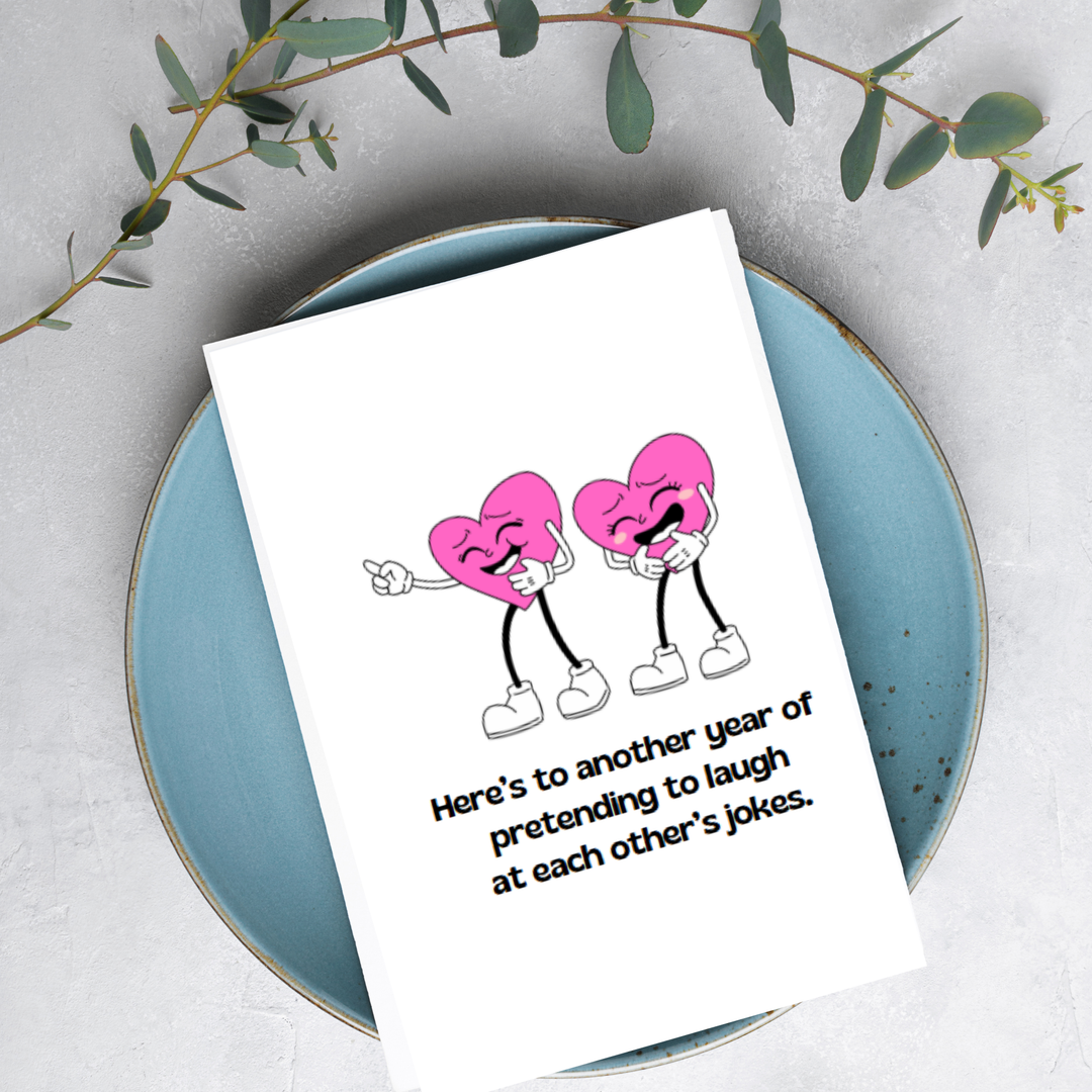 Hells Bells Co.- Pretend to Laugh Anniversary Greeting Card