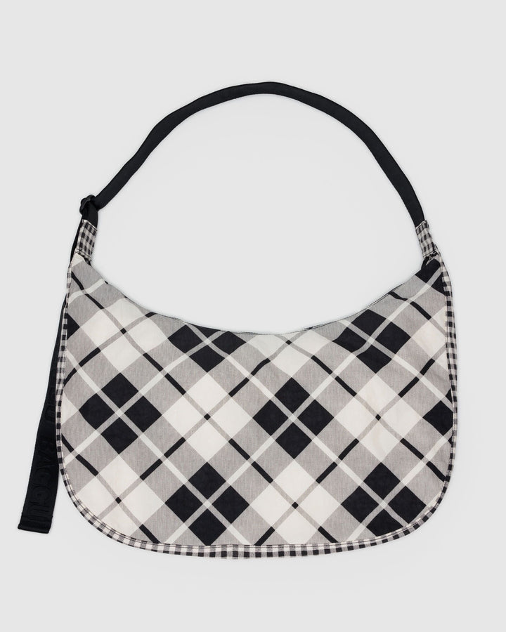 Baggu- Large Crescent Purse in Mixed Plaid