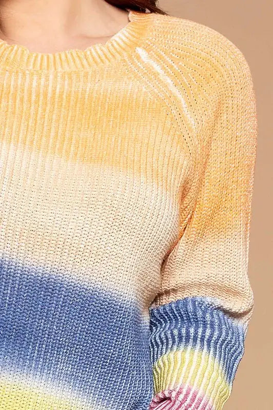 Plus Size Tie Dye Print Sweater Knit Top