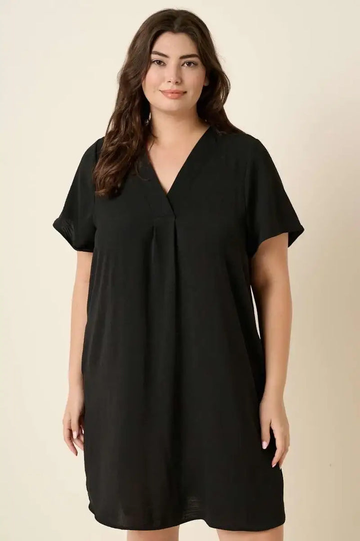 Plus Size Mittoshop Airflow V-Neck Short Sleeve Envelope Dress