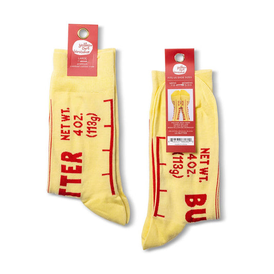 Yellow Owl Workshop - Butter Socks - Butter Foodie Gift Large Crew Socks