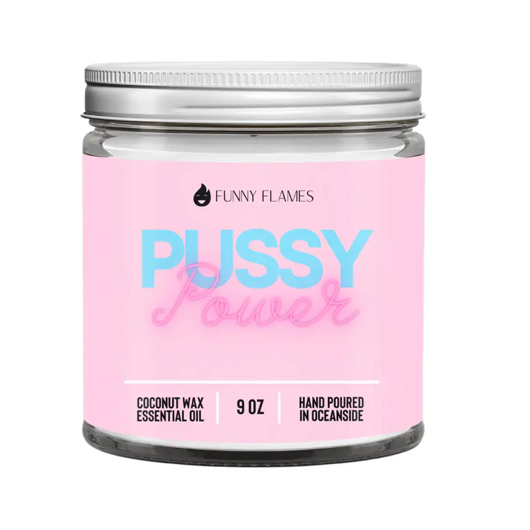 Funny Flames Candle Co - Les Creme - Pussy Power Candle -9 oz - Esme and Elodie