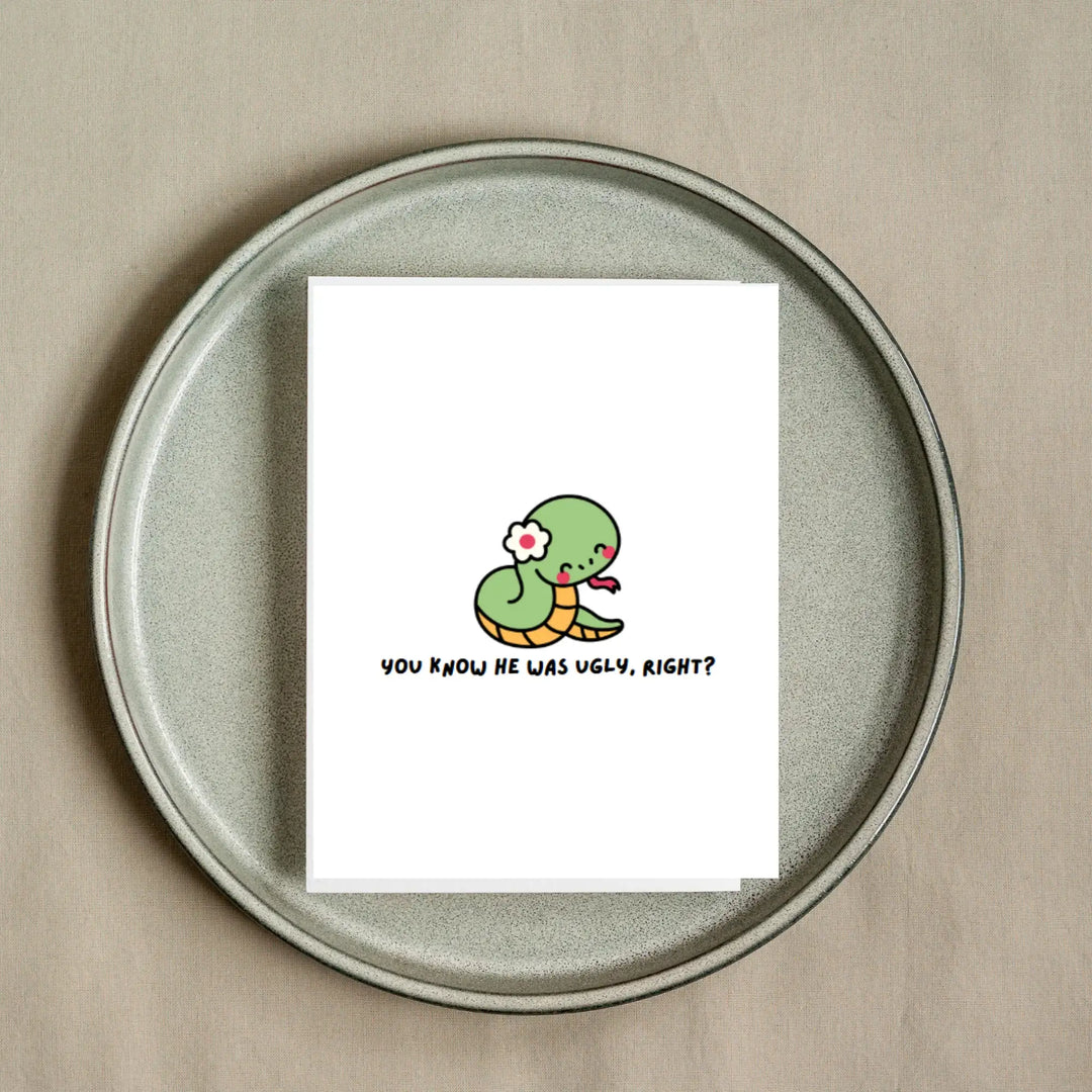 Hells Bells Co.-Breakup You know he was ugly right? Greeting card - Esme and Elodie