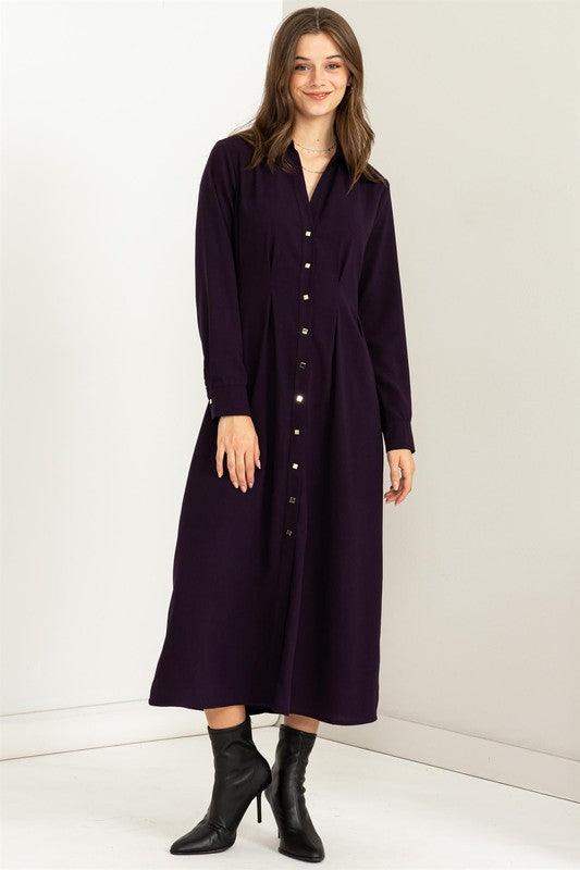 HYFVE Women's Dress - Plum - Esme and Elodie
