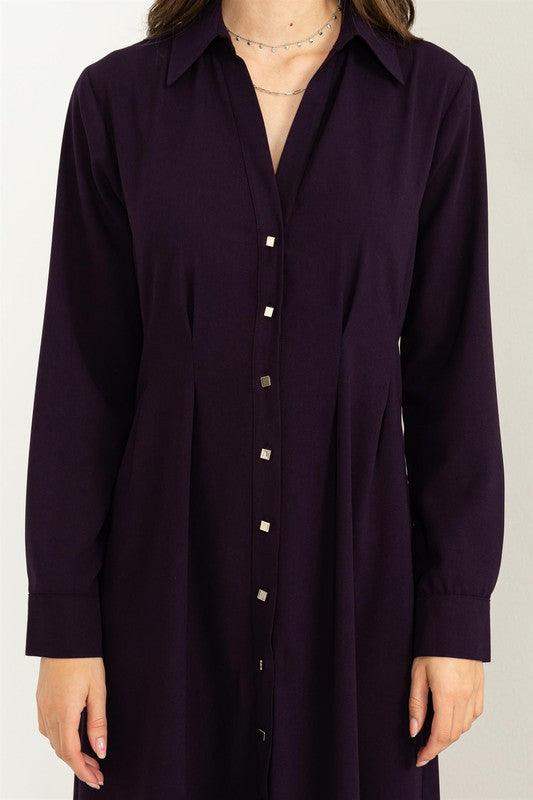 HYFVE Women's Dress - Plum - Esme and Elodie