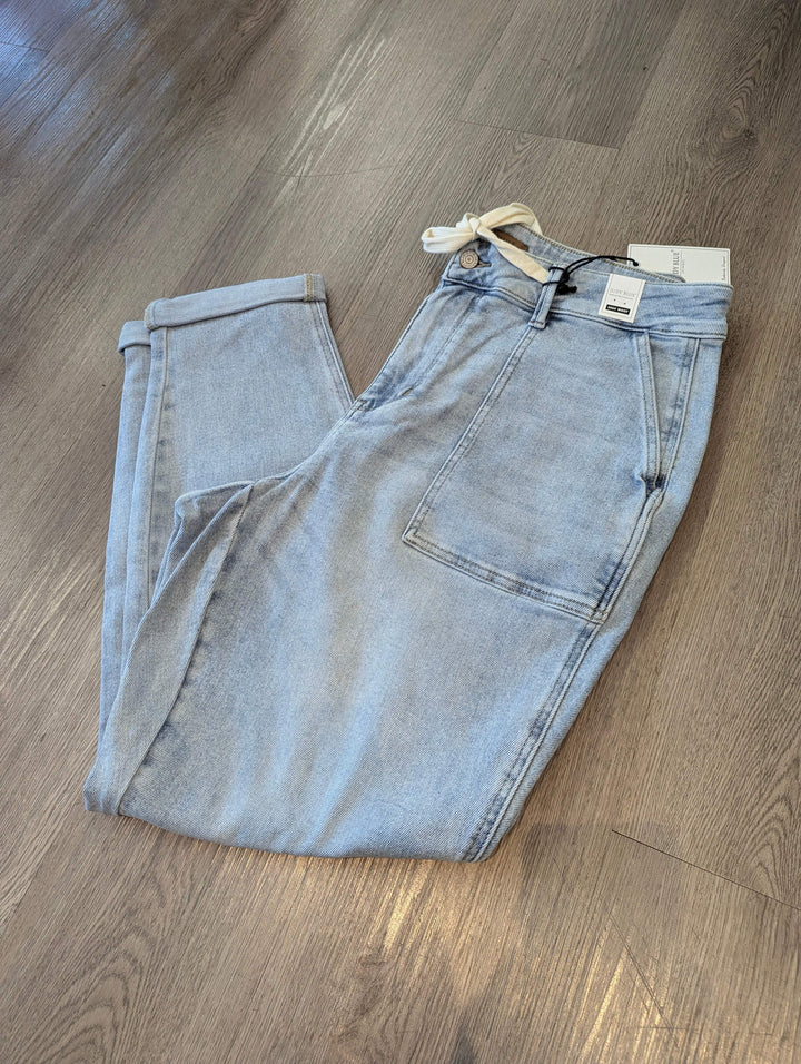 Judy Blue Jeans Plus Size High Waist Light Blue Jogger - Esme and Elodie