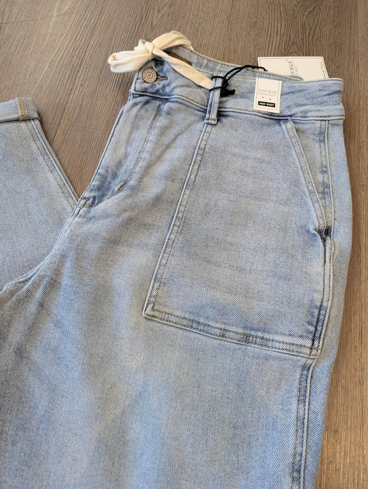 Judy Blue Jeans Plus Size High Waist Light Blue Jogger - Esme and Elodie