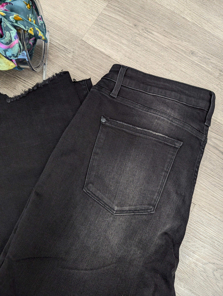 PLUS Size Judy Blue Black Wide Leg Crop High Waist - Esme and Elodie