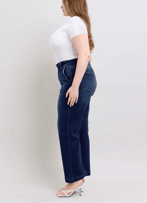 Plus Size Judy Blue Dark Wash Wide Leg - Esme and Elodie