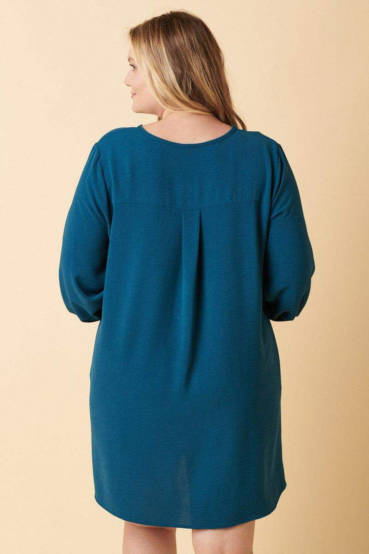 Plus Womens Mittoshop Airflow LS Mini Dress TEAL - Esme and Elodie