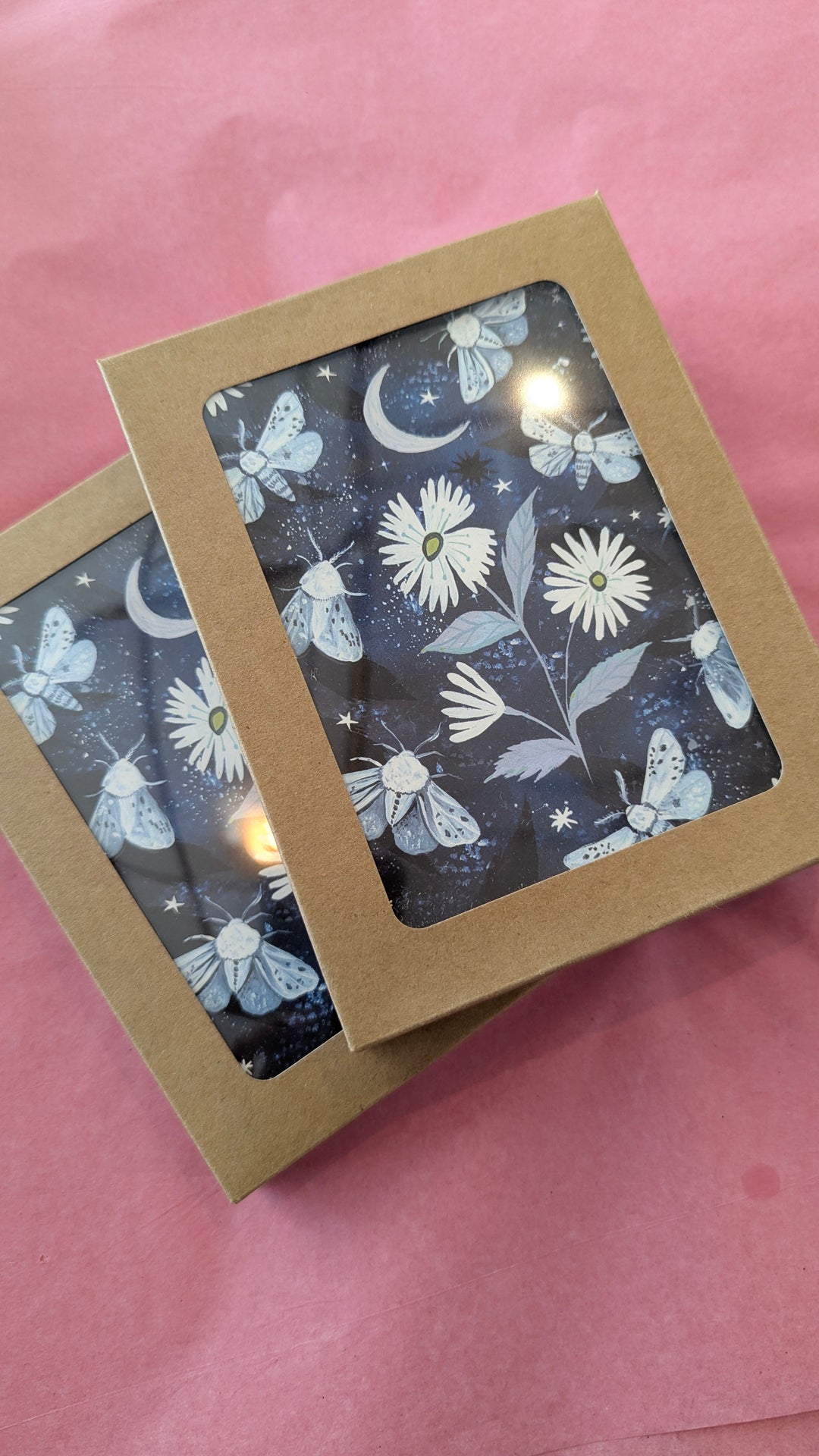 Biely & Shoaf Collection Boxed Notes Dark Floral Moth