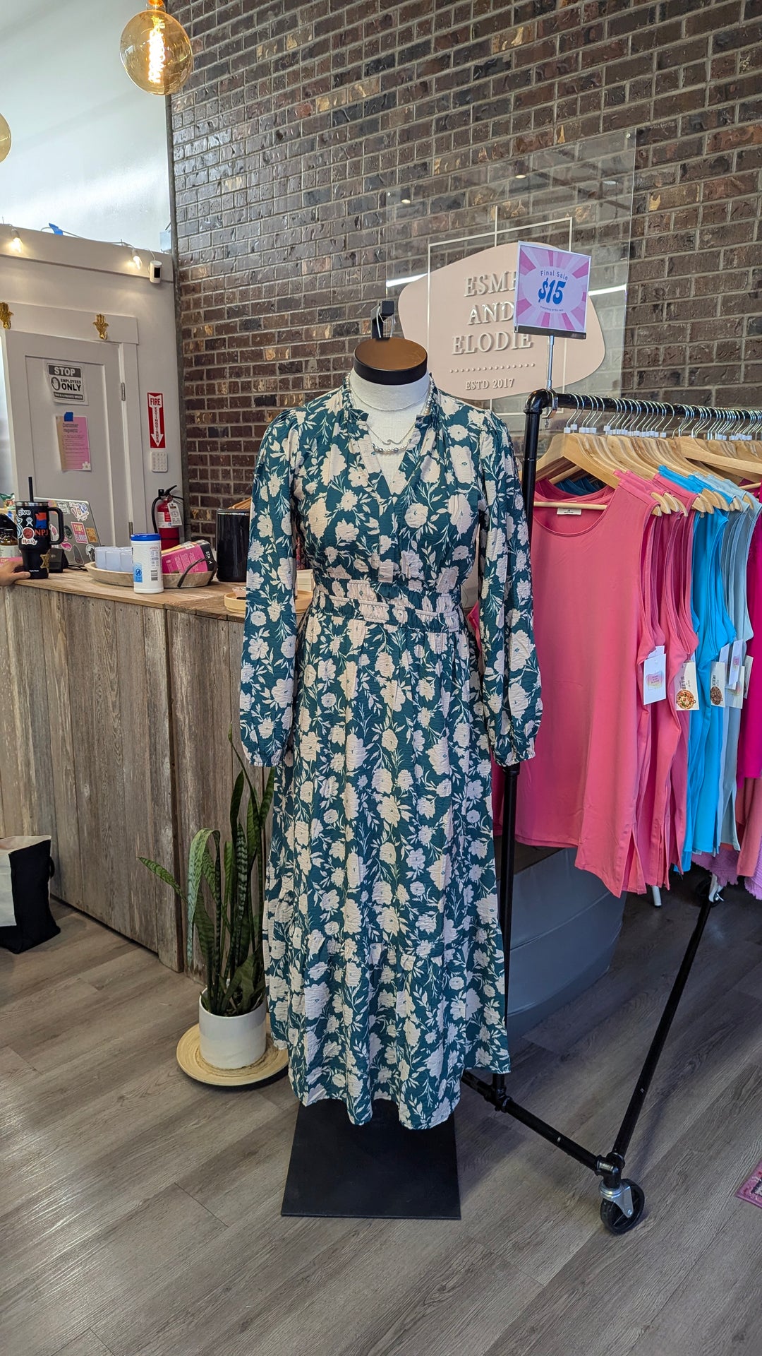 Womens Floral printed Maxi Dress with Long Sleeves