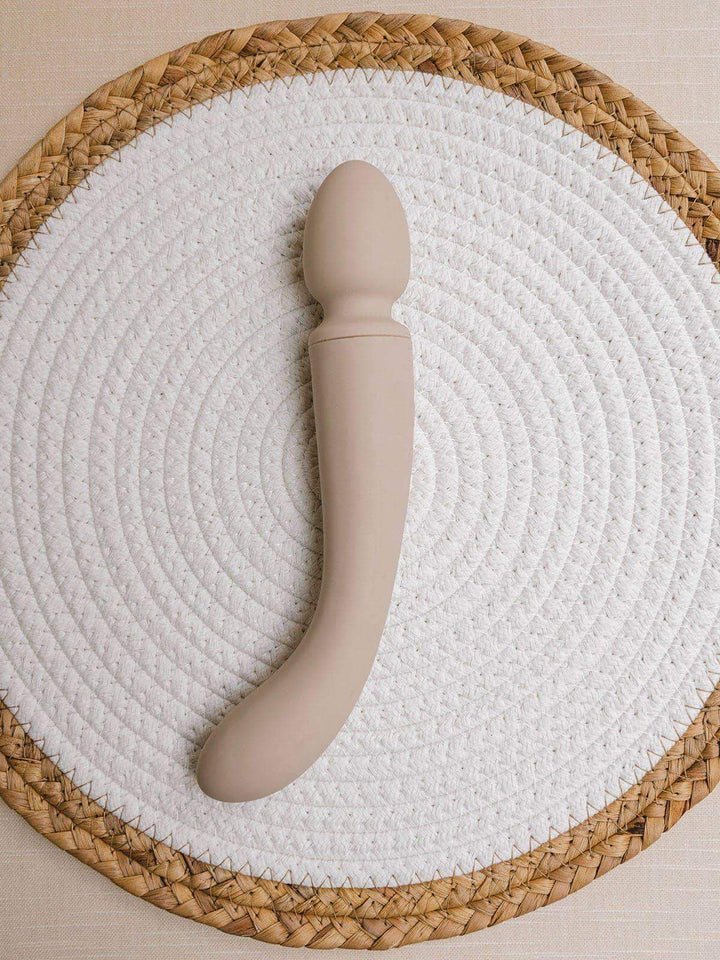 The Natural Love Company - Cassia | Dual-ended and Curved Wand Vibrator | Ocean Plastic: Retail Box - Esme and Elodie