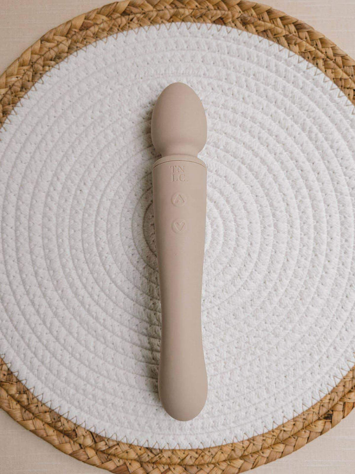 The Natural Love Company - Cassia | Dual-ended and Curved Wand Vibrator | Ocean Plastic: Retail Box - Esme and Elodie