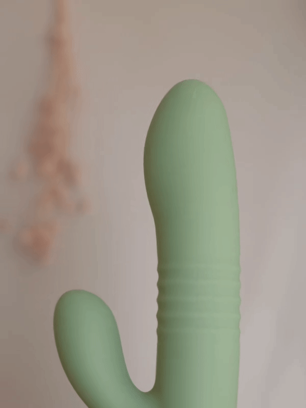 The Natural Love Company - Yarrow | Thrusting Rabbit Vibrating Dildo - Esme and Elodie