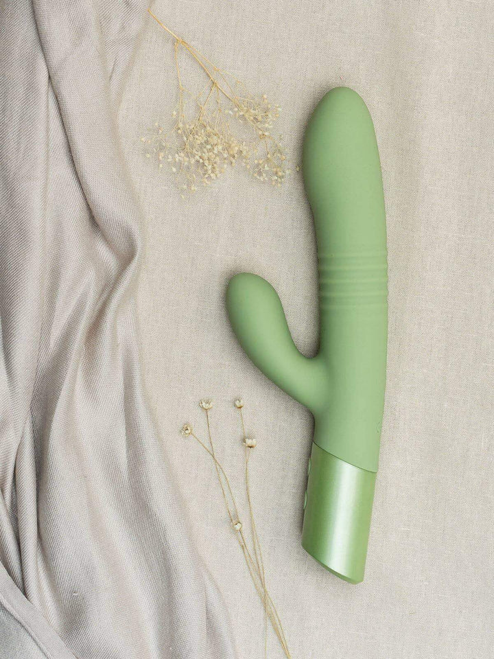 The Natural Love Company - Yarrow | Thrusting Rabbit Vibrating Dildo - Esme and Elodie