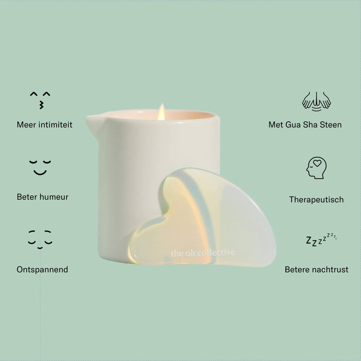 The Oh Collective - Rub Me Tender | Natural Massage Oil Candle with Gua Sha - Esme and Elodie