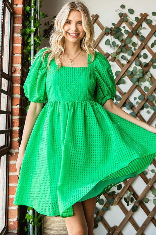 green emerald velvet dress Call Me Kelly Green Dress – Lundy Jane main image 0