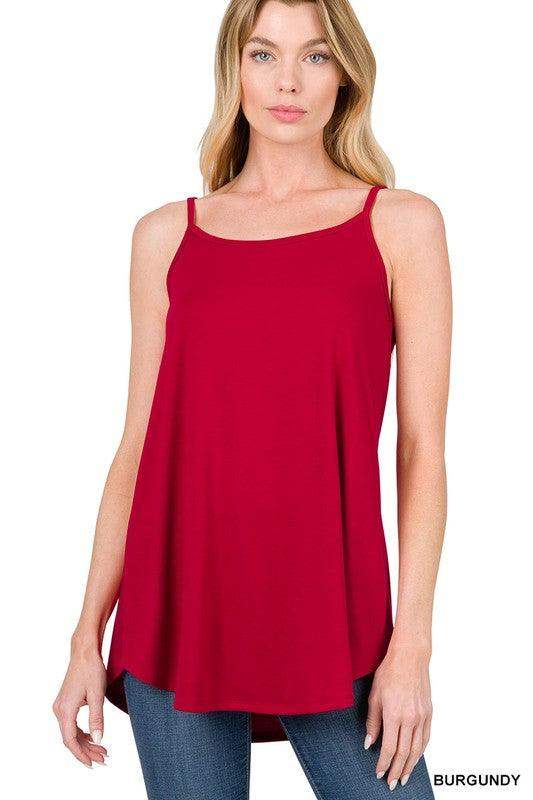 Women's Zenana Cami Loose fit-Burgundy - Esme and Elodie