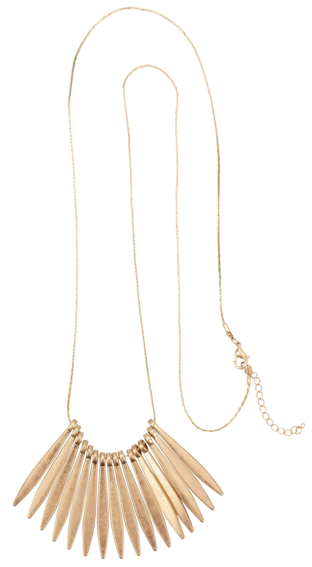 17" Large Gold Fan Necklace - Esme and Elodie