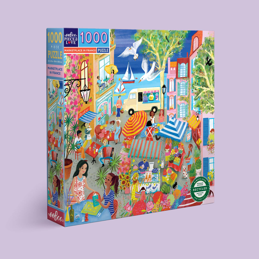 eeBoo - Marketplace in France 1000 Piece Puzzle