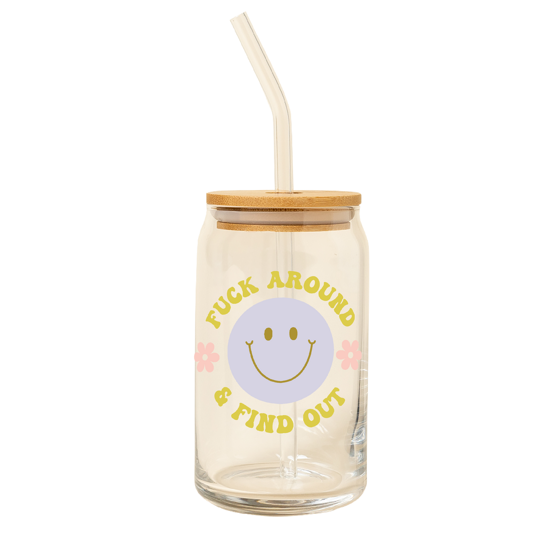 Talking Out of Turn - Can Glasses w/Lid + Straw