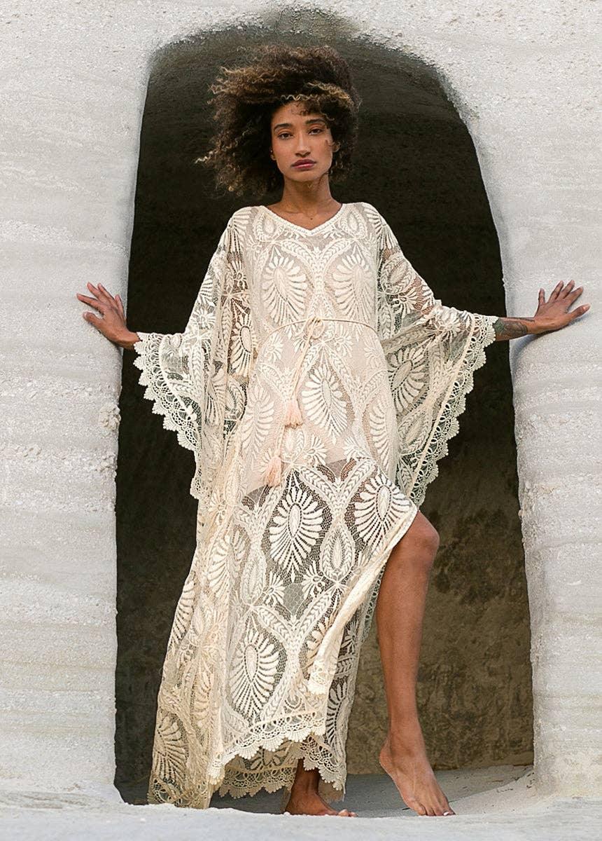 Aluma Kaftan in Gardenia - Esme and Elodie