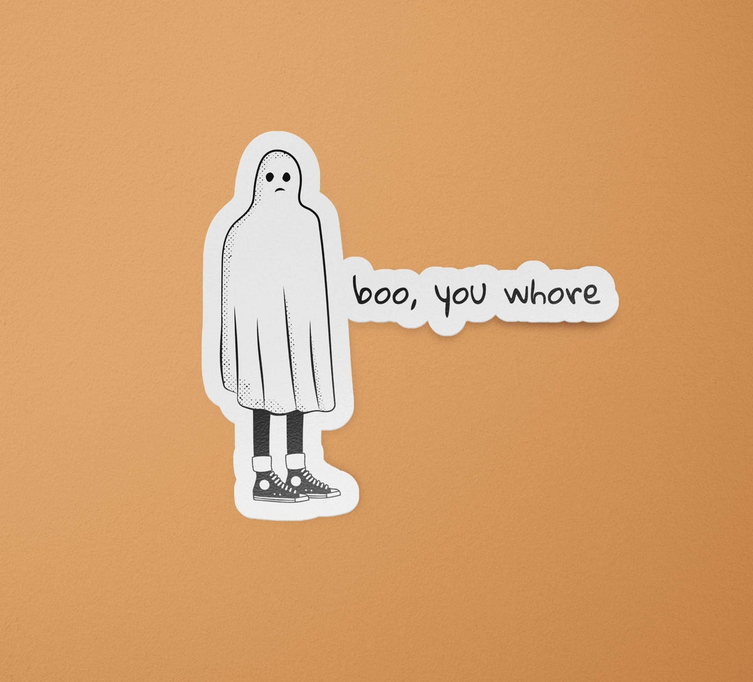 Boo You Whore Sticker | Ghost Sticker | Halloween Stickers - Esme and Elodie