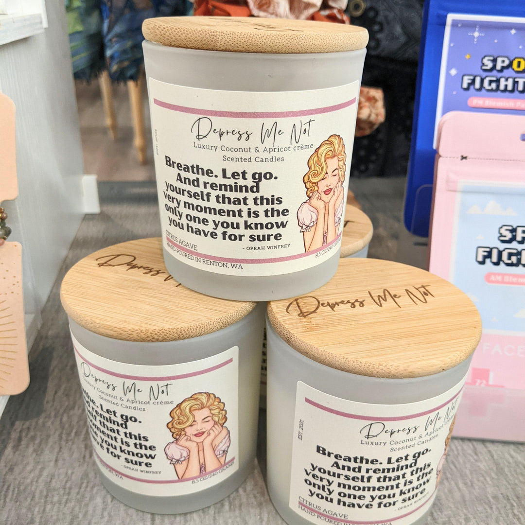 Breathe and Let Go Candle- Depress me Not - Esme and Elodie