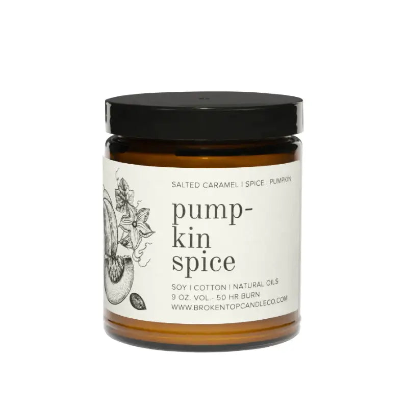 Broken Top Brands - Natural Soy Candle - Pumpkin Spice - 9 oz. Fall Scent - Esme and Elodie