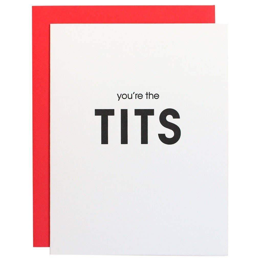 Chez Gagné - You're the Tits Letterpress Card - Esme and Elodie