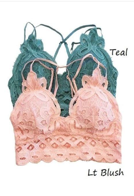 Crochet lace bralette- Teal - Esme and Elodie