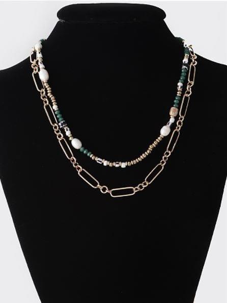 Double Layer Green necklace - Esme and Elodie