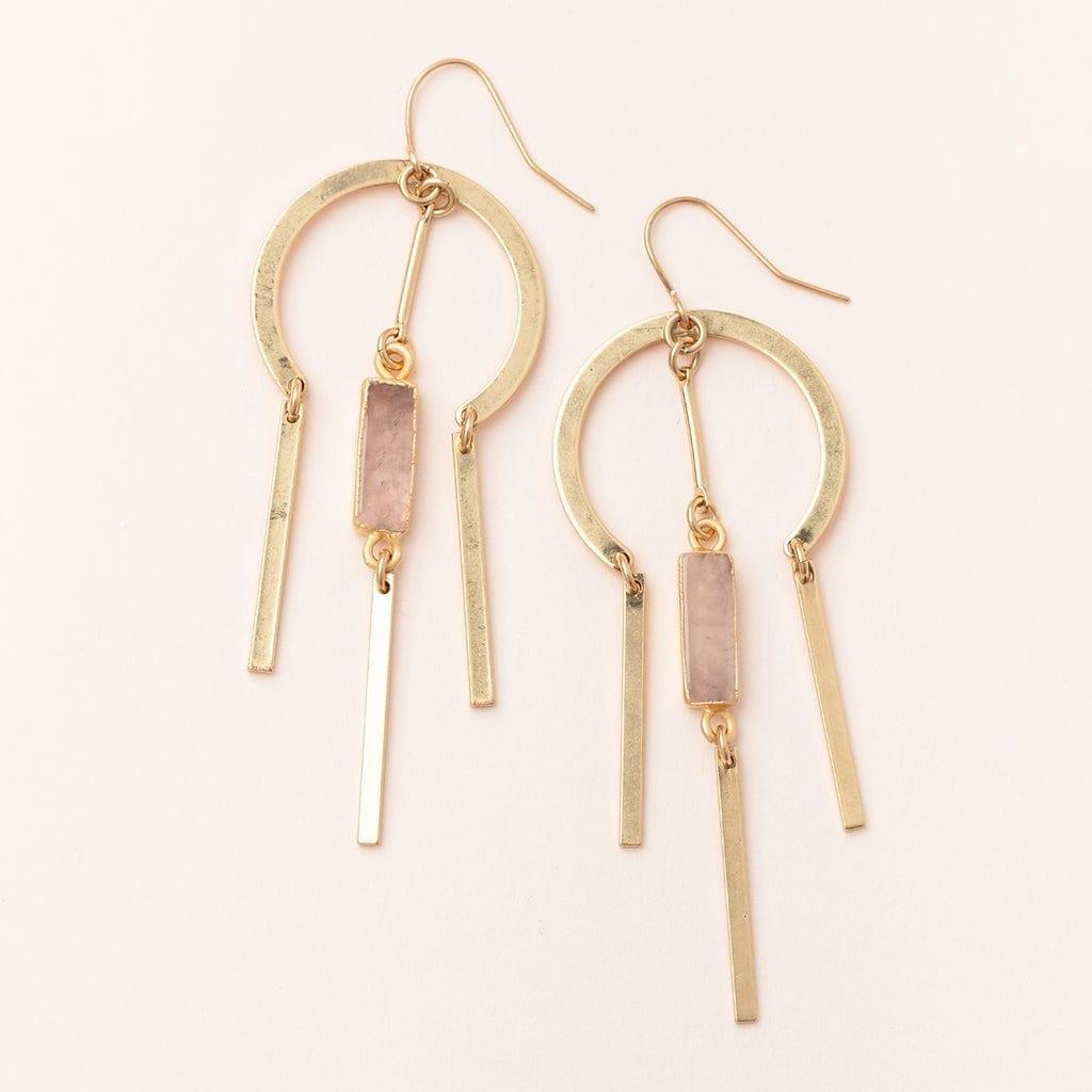 Dream Stone Earring - Rose Quartz/Gold - Esme and Elodie