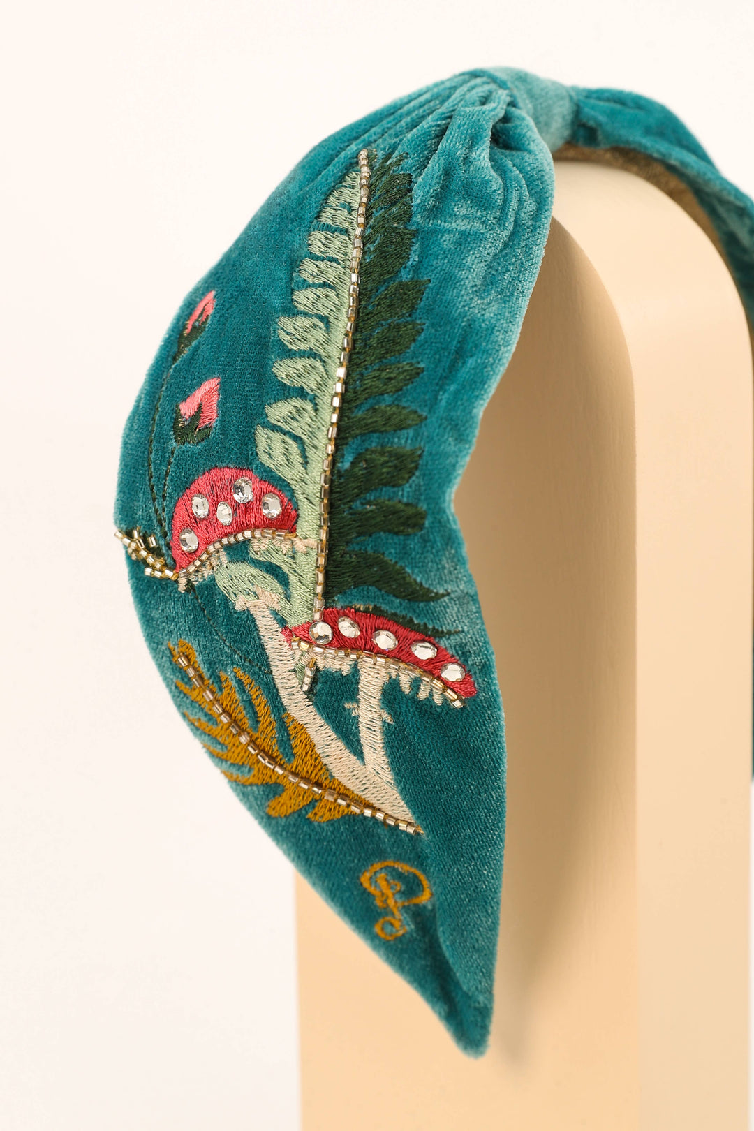 Embroidered Toadstools Headband Powder Design inc