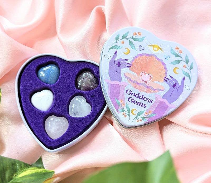 Goddess Gems Crystal Valentine's Day Heart Tin Set | Goddess - Esme and Elodie