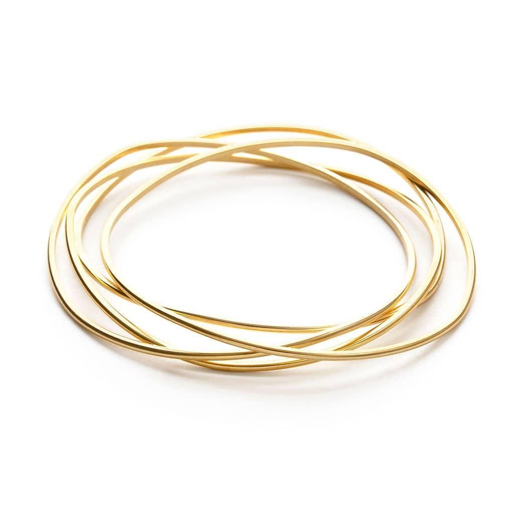 Gold Wave Bangle Set - Esme and Elodie