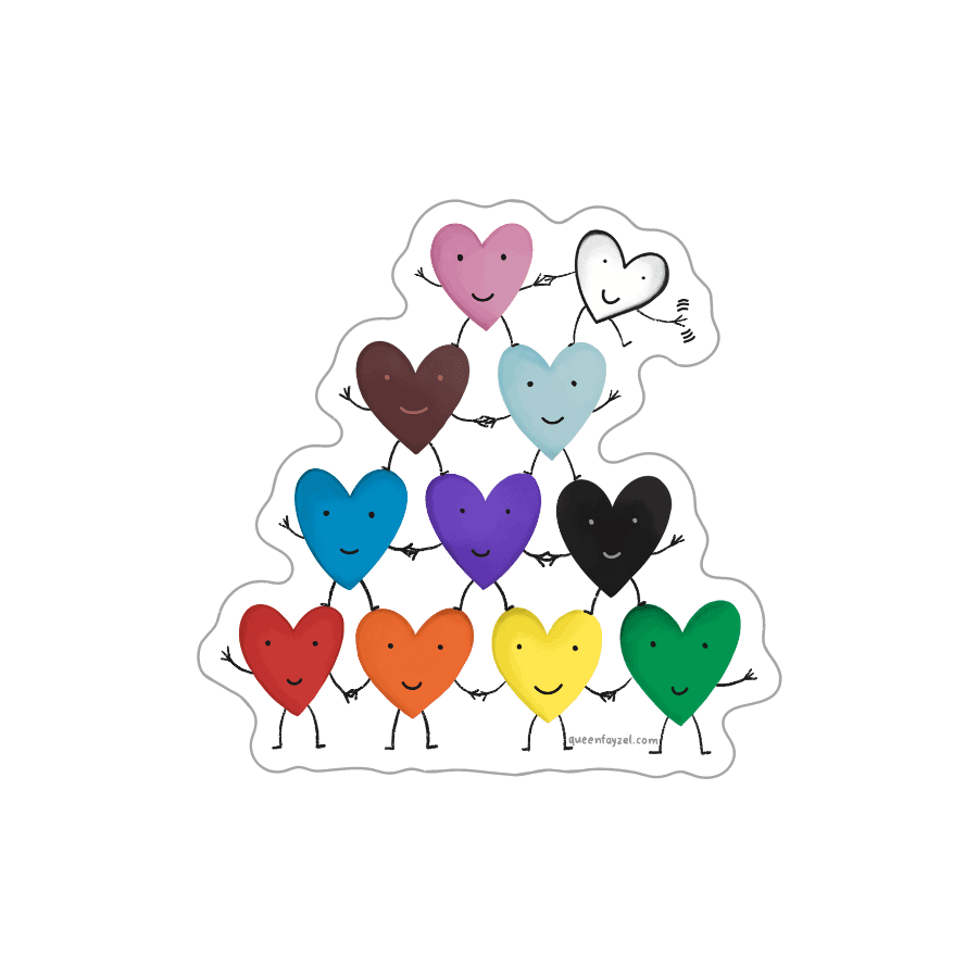 Heart Pyramid Vinyl Sticker - Esme and Elodie