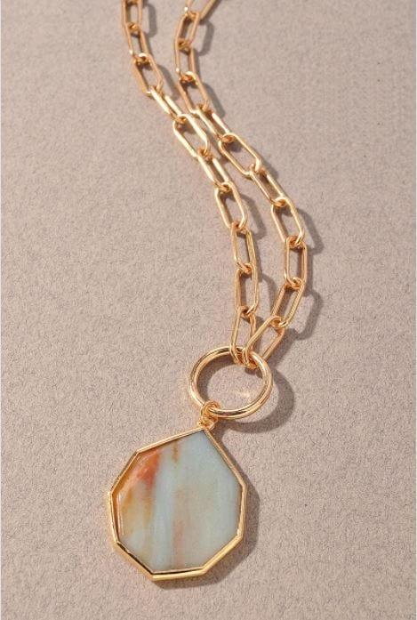 Julep- paper clip chain with stone pendant - Esme and Elodie