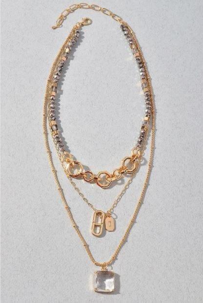 Layered Large Gem Necklace - Esme and Elodie
