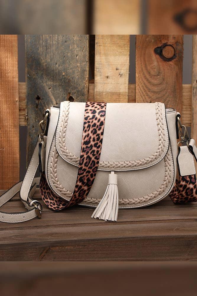 Leopard Tassel Saddle Crossbody Bags - Esme and Elodie