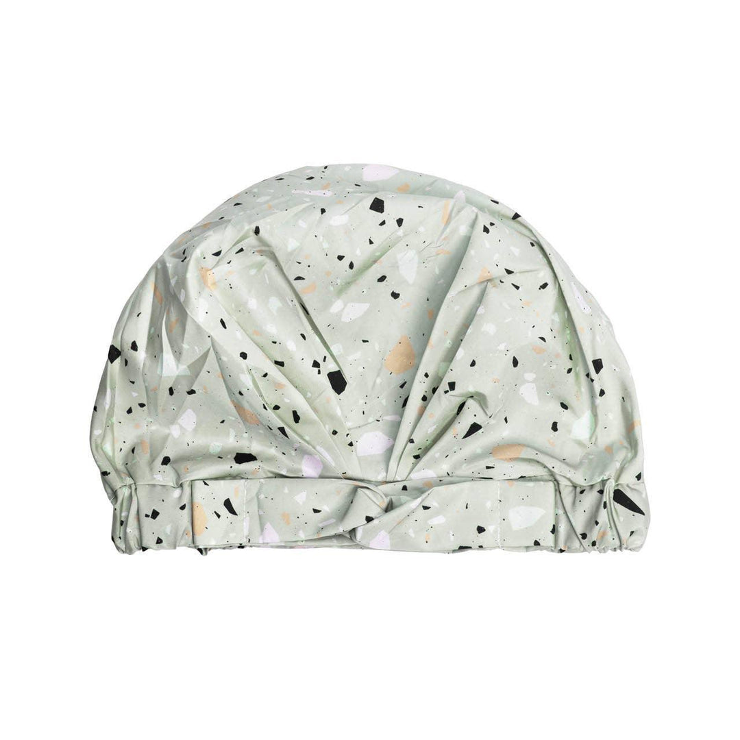Luxury Shower Cap - Sage Terrazzo - Esme and Elodie