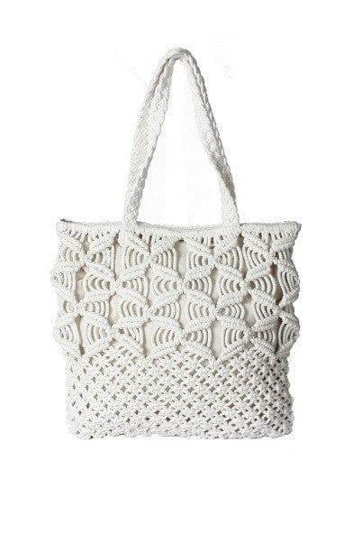 Macrame Tote Bag Knotted Shoulder bag String Design - Esme and Elodie