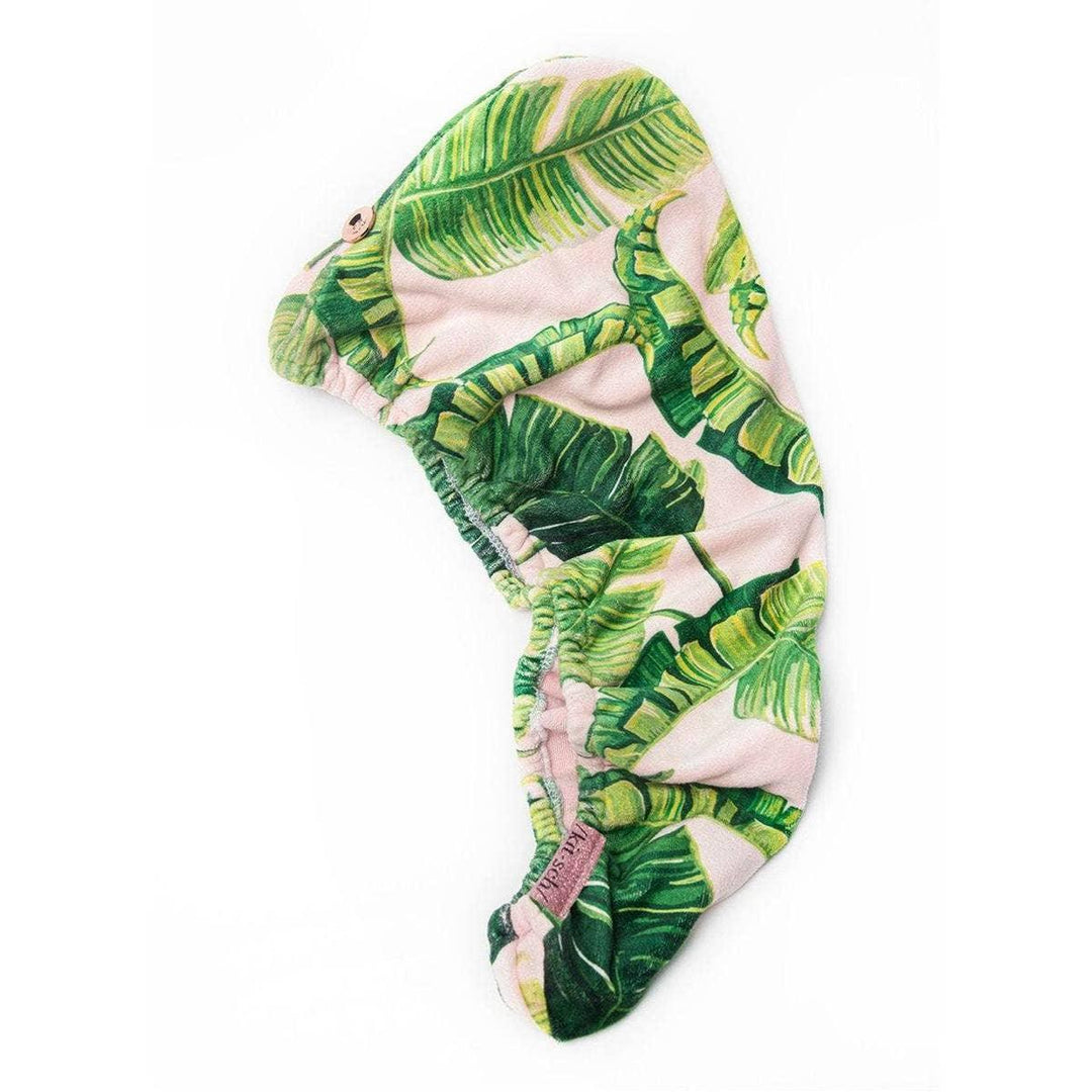 Microfiber Hair Towel - Palm Print - Esme and Elodie