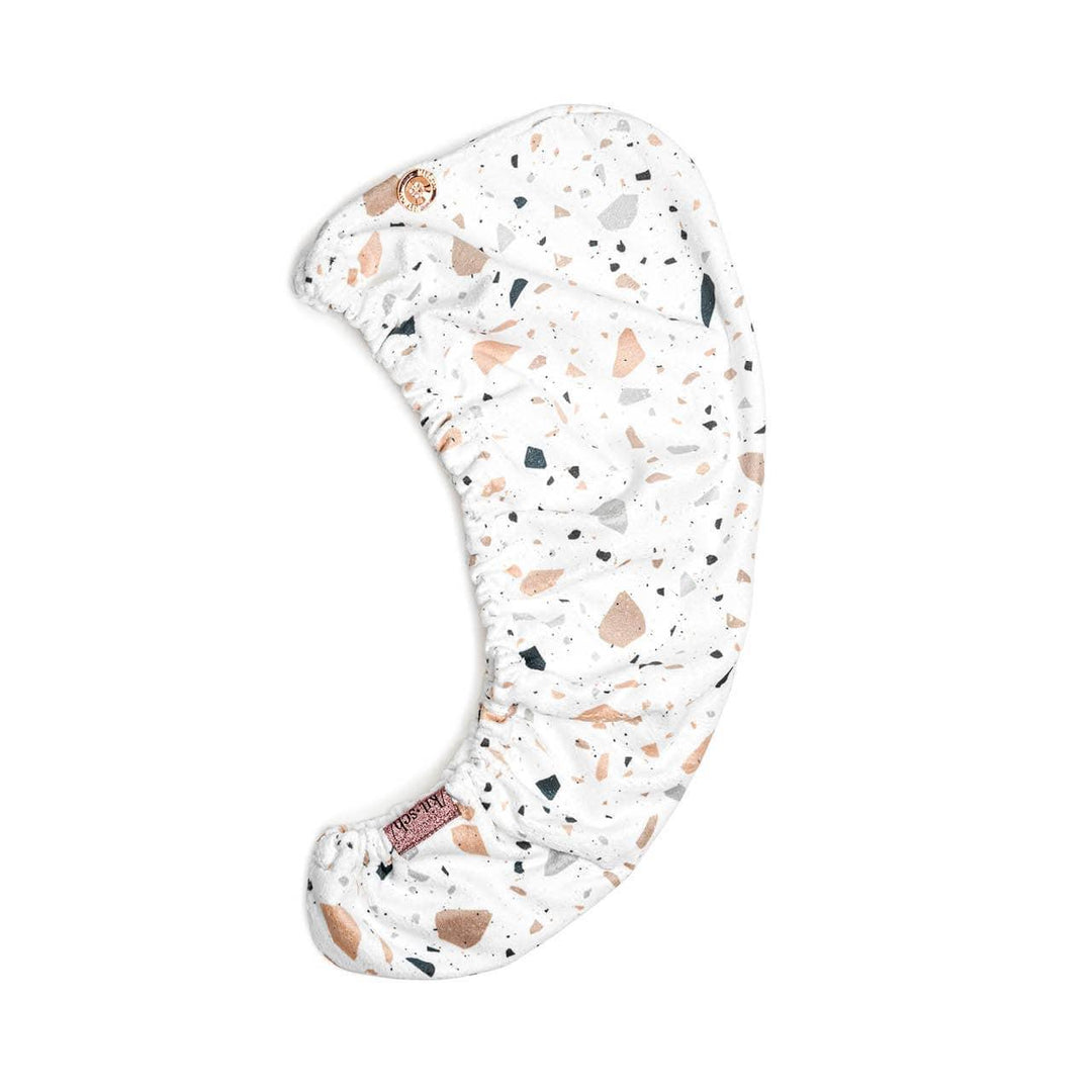 Microfiber Hair Towel - White Terrazzo - Esme and Elodie