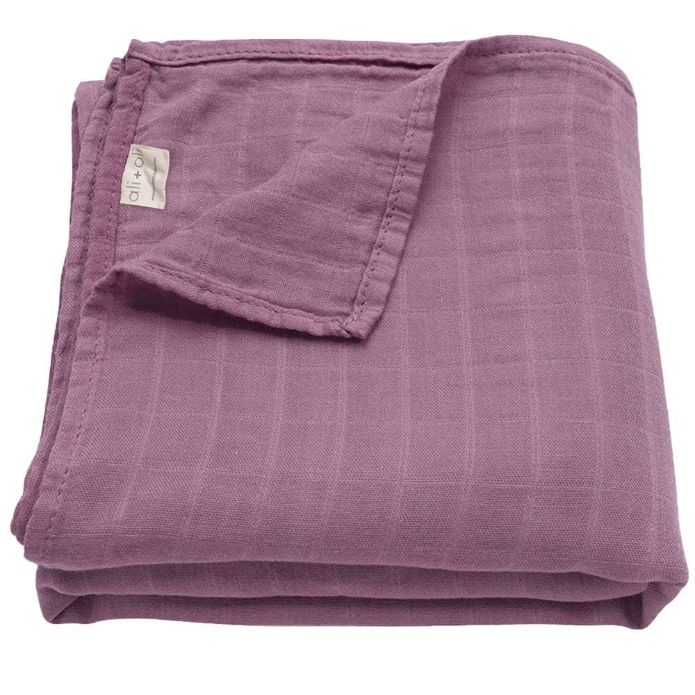 Muslin Swaddle Blanket (Lilac) - Esme and Elodie